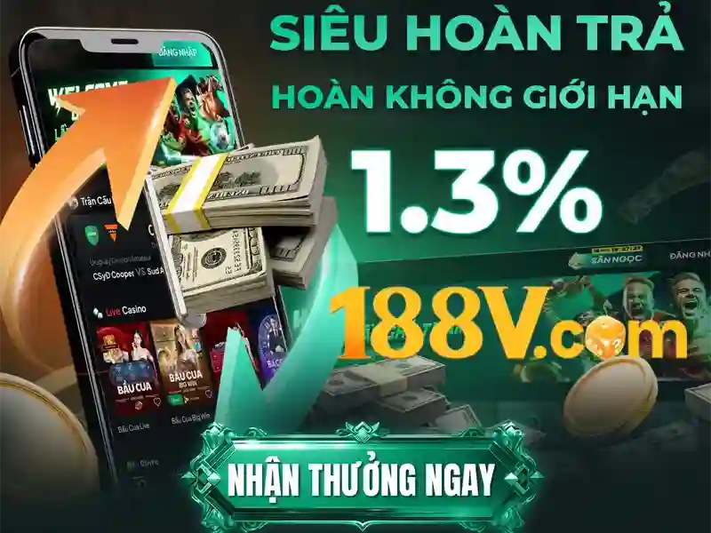 Giao diện sảnh casino trực tuyến 188v hiện đại và sang trọng